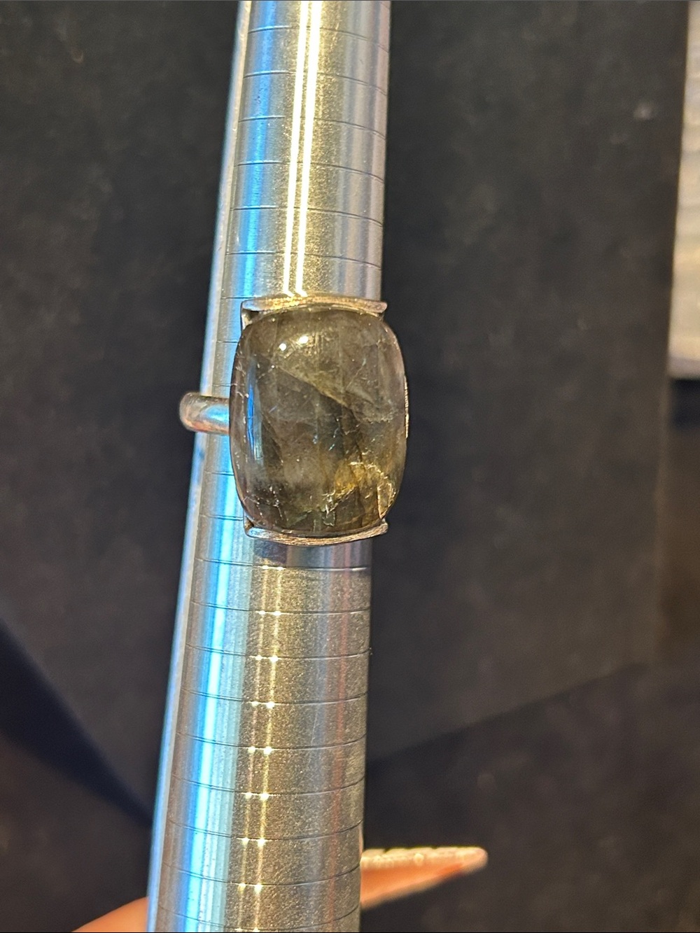 Green Labradorite Silver Ring - Unbranded